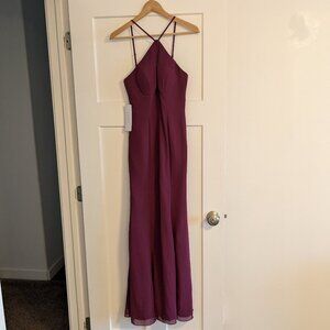 Azazie Livy Evening Gown Raspberry Womens 2 Prom Bridesmaid Wedding Party Formal